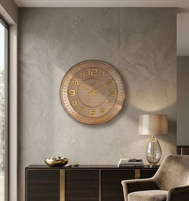 Luxury Bronze Grid Clock